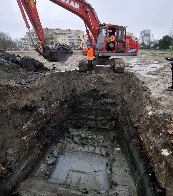 terre excavée issue d'un chantier en cours